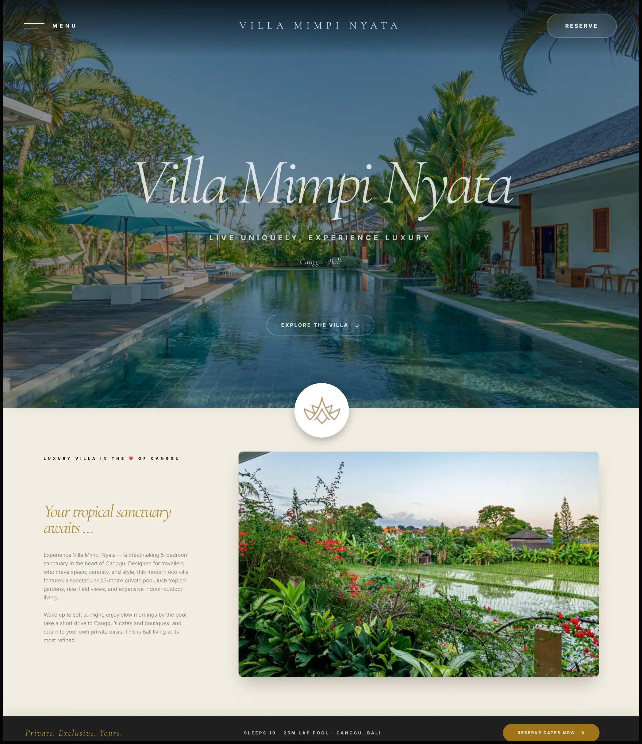 Villa Mimpi Nyata desktop site